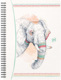 Caiet Cu Spirala A5, Oxford Boho Spirit, 60 File-90g/mp, Scribzee, Coperta Carton-dictando-elephant