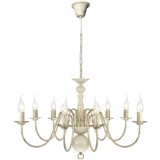 Candelabru alb de metal &icirc;n stil antic 8 x becuri E14, vidaXL