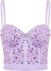 Bustiera cu strasuri pentru femei Naimo, Push Up Crop Top Corset, violet, L (40 90) - OUTLET