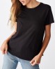 Tricou Basic din Bumbac Negru