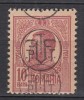 ROMANIA 1919 LP 71 I CAROL I TIPOGRAFIATE 10 BANI VISINIU CU SUPRATIPAR P.T.T.F.F. EROARE SUPRATIPAR TRIPLU STARE MNH, Nestampilat