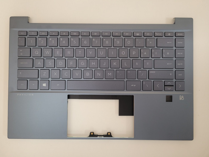 Carcasa superioara cu tastatura palmrest Laptop, HP, Pavilion 14-DV, 14-EC, TPN-Q244, M52712-271, iluminata, albastra, cu fingerprint, layout us