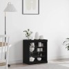 VidaXL Dulap cu lumini LED, stejar negru, 60,5x37x67 cm
