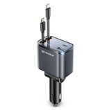 Incarcator auto bricheta cu cablu Type-C, Lightning Asteroid GSM NanoVoltX, C1