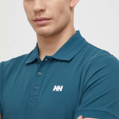 Helly Hansen tricou polo barbati, culoarea verde, cu imprimeu