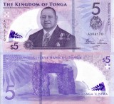 TONGA 5 pa&#039;anga 2023 polymer UNC!!!