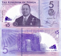 TONGA 5 pa&#039;anga 2023 polymer UNC!!!