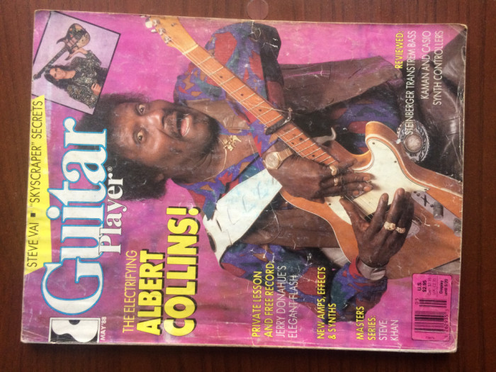 guitar player magazine mai 1988 albert collins steve vai revista muzica USA