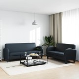 VidaXL Set canapea 2 buc. Piele artificială Negru