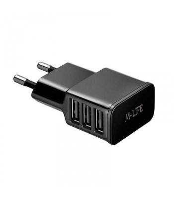Incarcator retea 3x USB 3A max 1A+1A+2A M-LIFE foto