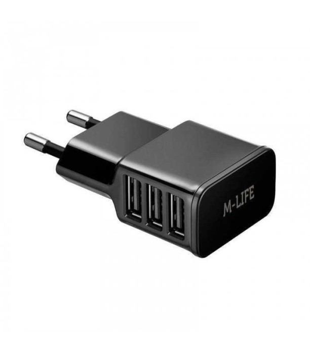 Incarcator retea 3x USB 3A max 1A+1A+2A M-LIFE