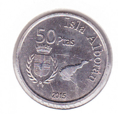 bnk mnd Alboran Island 50 pesetas 2015 unc - corabie foto