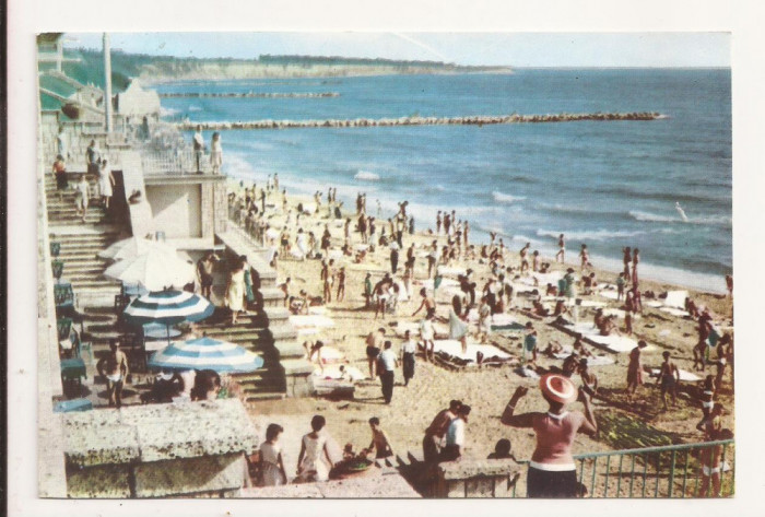 Carte Postala veche Romania - Eforie - Pe plaja , circulata 1963