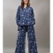 PANTALONI CU ELASTIC IN TALIE FULL LEGHT NAPOLI TALIE UNICA Albastru