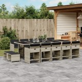 Gossi set mobilier de gradina cu perne 15 piese gri deschis poliratan