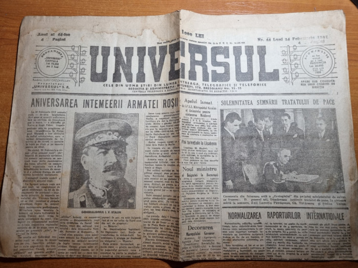 universul 24 februarie 1947-l.patrascanu,tatarescu,s.voitec tratatul de pace