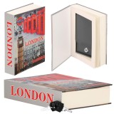 Caseta de valori, cutie metalica cu cheie, portabila, tip carte, London, 22x15.5x4.5 cm Household NewTrend