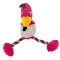 Jucarie distractiva si interactiva Pufo pentru catei in forma de papagal, 25 cm- rezistenta si colorata, roz