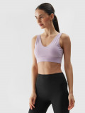 Bustieră de yoga cu susținere ușoară din materiale reciclate pentru femei - mov, 4F Sportswear
