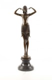 Dansatoare Scrab - statueta Art Deco din bronz DC-19, Nuduri