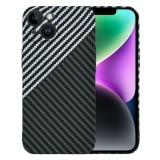 Husa slim carbon pentru iphone 14 - protectie premium fibershell, stealth gray