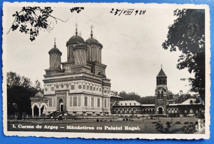 Curtea de Arges - Manastirea cu Palatul Regal - 1938 - fotografie, circulata