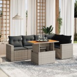 Set mobilier gradina cu perne, 6 piese, gri, poliratan GartenMobel Dekor, vidaXL