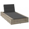 VidaXL Sezlong cu pernă plutitoare din polirattan gri deschis 4104207
