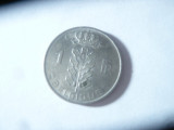 Moneda 1 fr. Belgia 1969 , metal alb , cal. buna, Europa