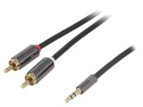 Cablu Jack 3,5mm la RCA 1,5m Placare Aurită