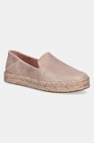 Toms espadrile PALE ROSE METALLIC SUEDE culoarea roz, 10021868