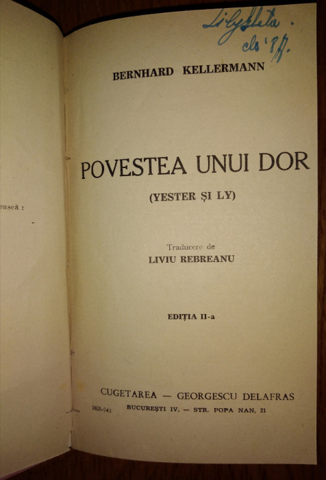 Bernhard Kellerman - Povestea unui dor ed. II 1943