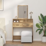 VidaXL Masă de toaletă cu sertare, stejar artizanal, 79x41x140 cm