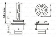 Bec auto D2S 35W P32D-2 Gigalight, albastru 4400K foto