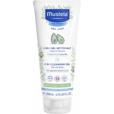 Gel de Curatare 2 in 1, Mustela, Cleansing Gel, pentru Corp si Par, 95% Ingrediente Naturale, 200ml