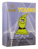 Prezervative Amor Young, Suprafata Ingustata, Lubrifiate, 3 bucati