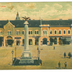 3677 - DEJ, Cluj, Market, statue, Romania - old postcard - used - 1909