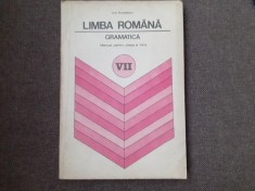 Ion Popescu - Limba romana. Gramatica si notiuni de fonetica si de vocabular. Manual pentru clasa a VII-a 1981