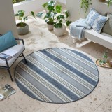Cumpara ieftin Covor rotund Roma Stripe Outdoor Albastru 160x160 cm, Flair Rugs