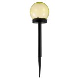 Lampa solara LED Hoff, glob, plastic, D 10 cm, H 38 cm, galben, exterior