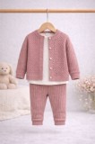 Set Tricot 3 Piese Bigimay - Roz pudrat (Marime Disponibila: 12 luni)