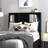 Tăblie de pat cu dulap, negru, 100x19x103,5 cm, vidaXL