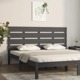 Tăblie de pat, gri, 160x3x80 cm, lemn masiv de pin, vidaXL
