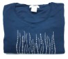 Bluza dama bleumarin Mark Adam, maneca lunga, bumbac, pietre aplicate, marimea 44