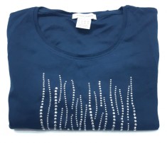MARK ADAM bluza dama maneca lunga pietre aplicate marimea 44 bumbac bleumarin