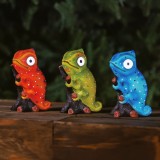 Lampa solara LED cameleon gradina, 2 LED alb cald, 16 cm, 3 culori
