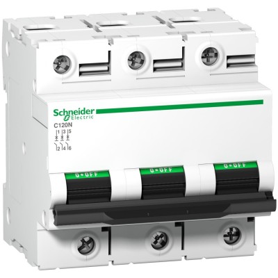 Siguranta automata 100A 3P C 10ka Acti9 C120N Schneider A9N18367 foto