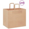 VidaXL Pungi de h&acirc;rtie 250 buc cu m&acirc;nere maro 32x22x28 cm