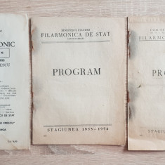 3 x program concert simfonic anii '50, Ateneu / Teatrul de Vară, București