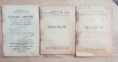 3 x program concert simfonic anii &amp;#039;50, Ateneu / Teatrul de Vară, București foto